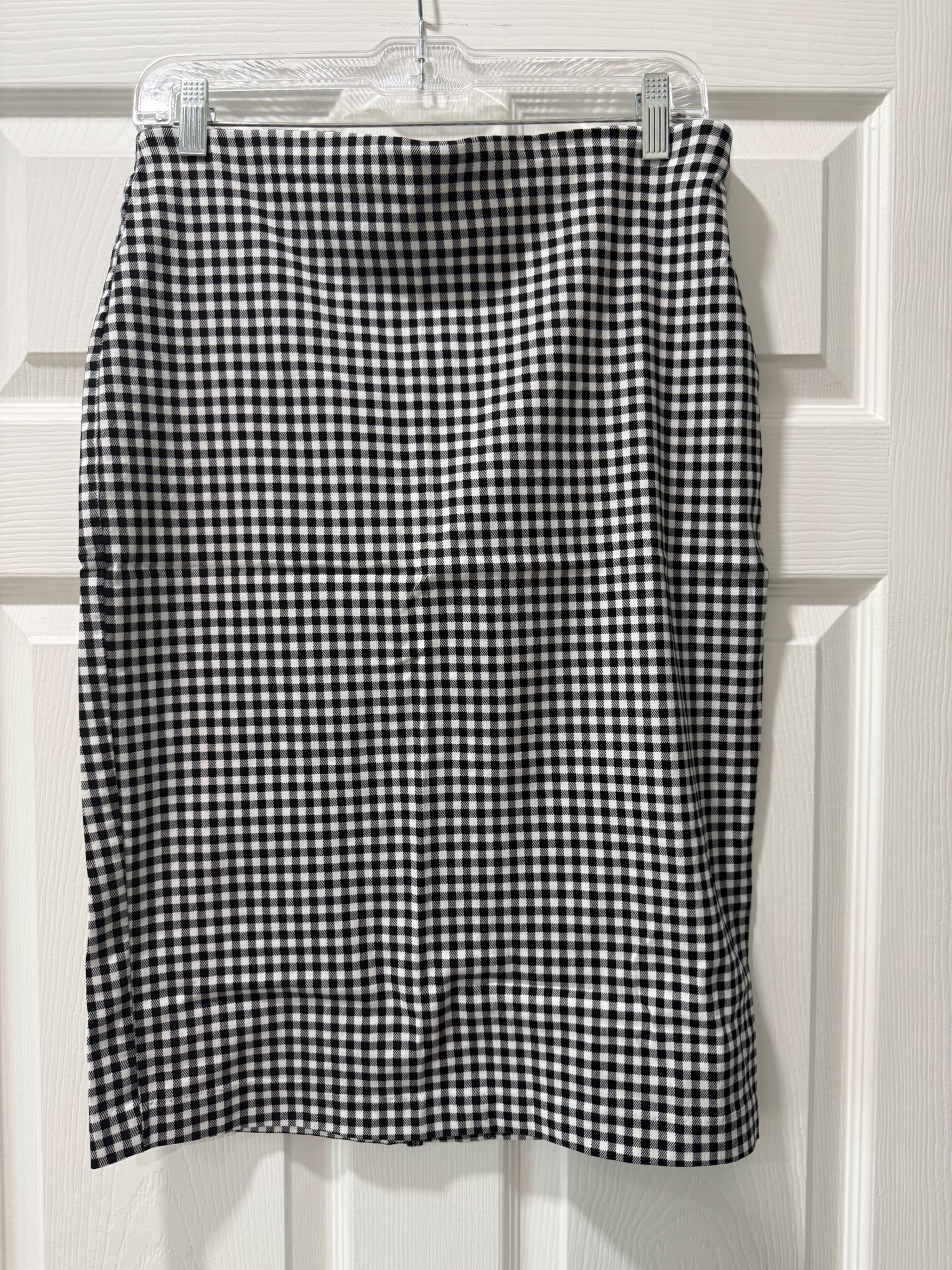 Black and White Gingham Pencil Skirt