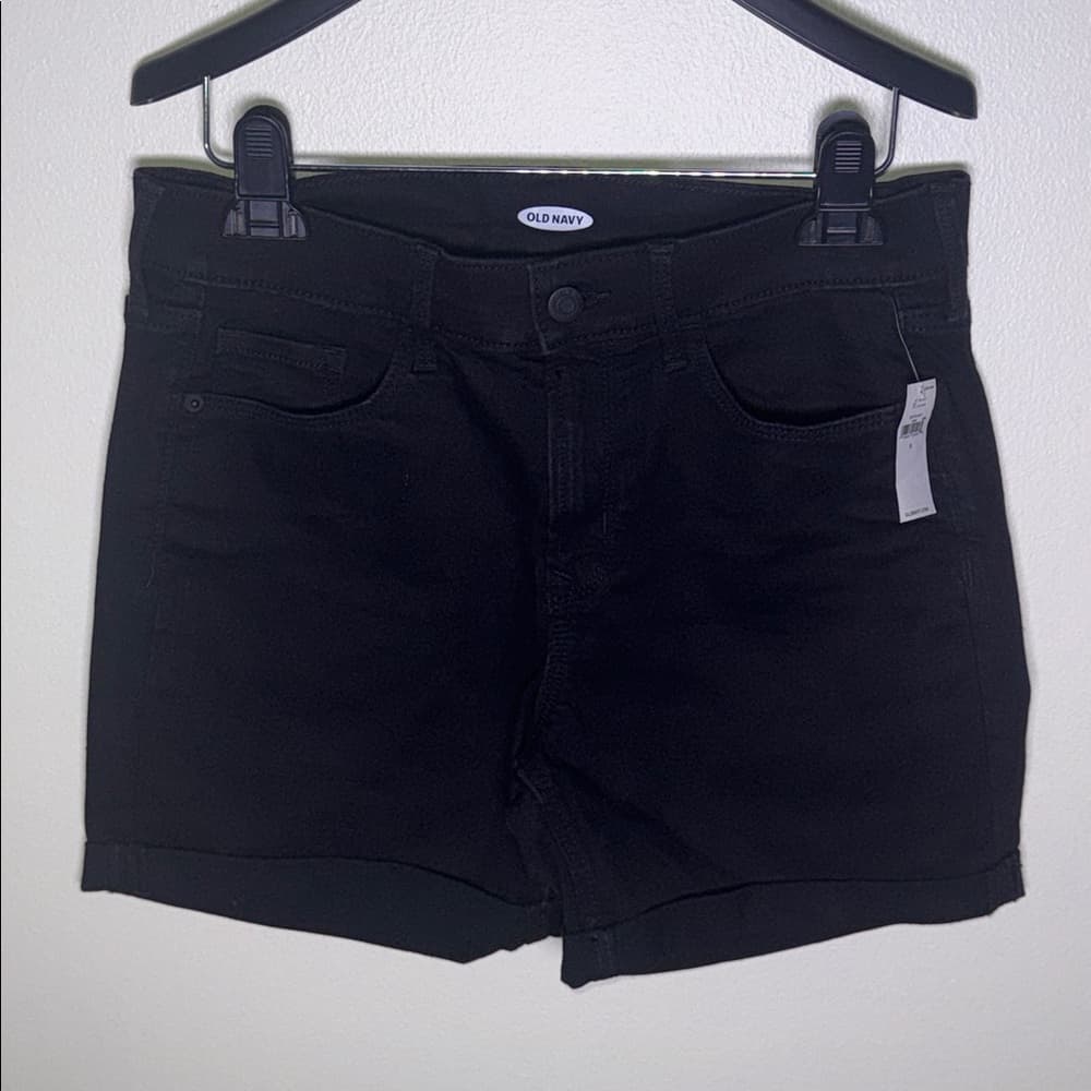Old Navy Black Denim Shorts - Size 6 - NWT