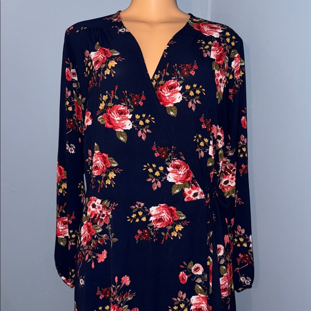 Navy blue floral dress
