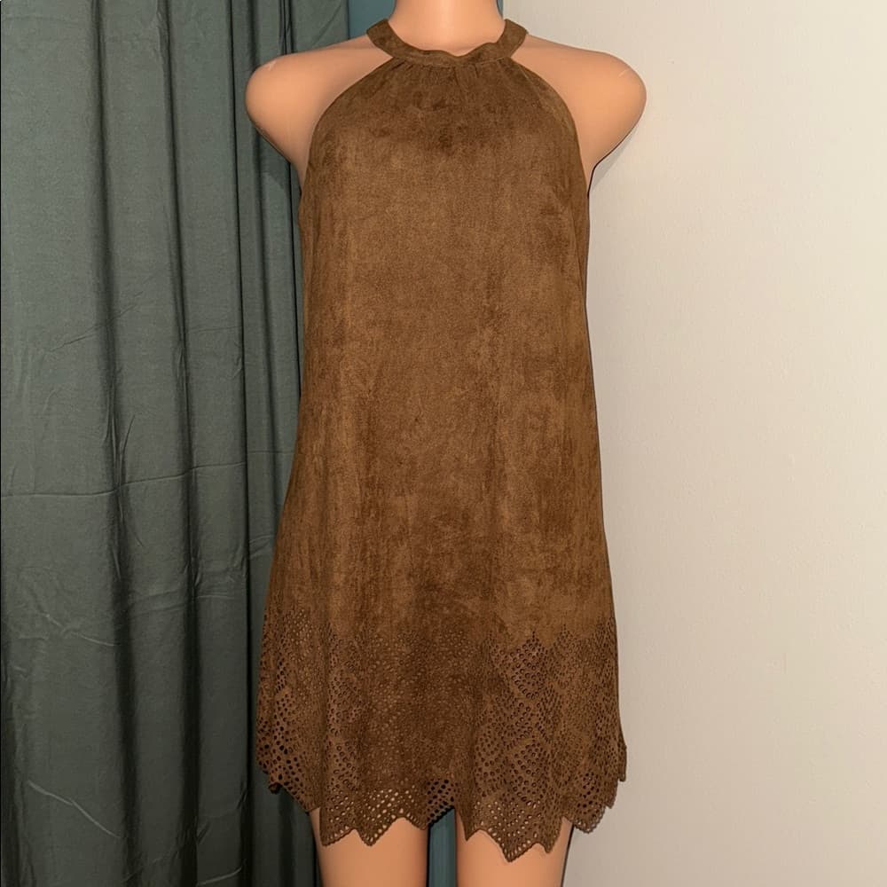 Brown Halter Neck Dress