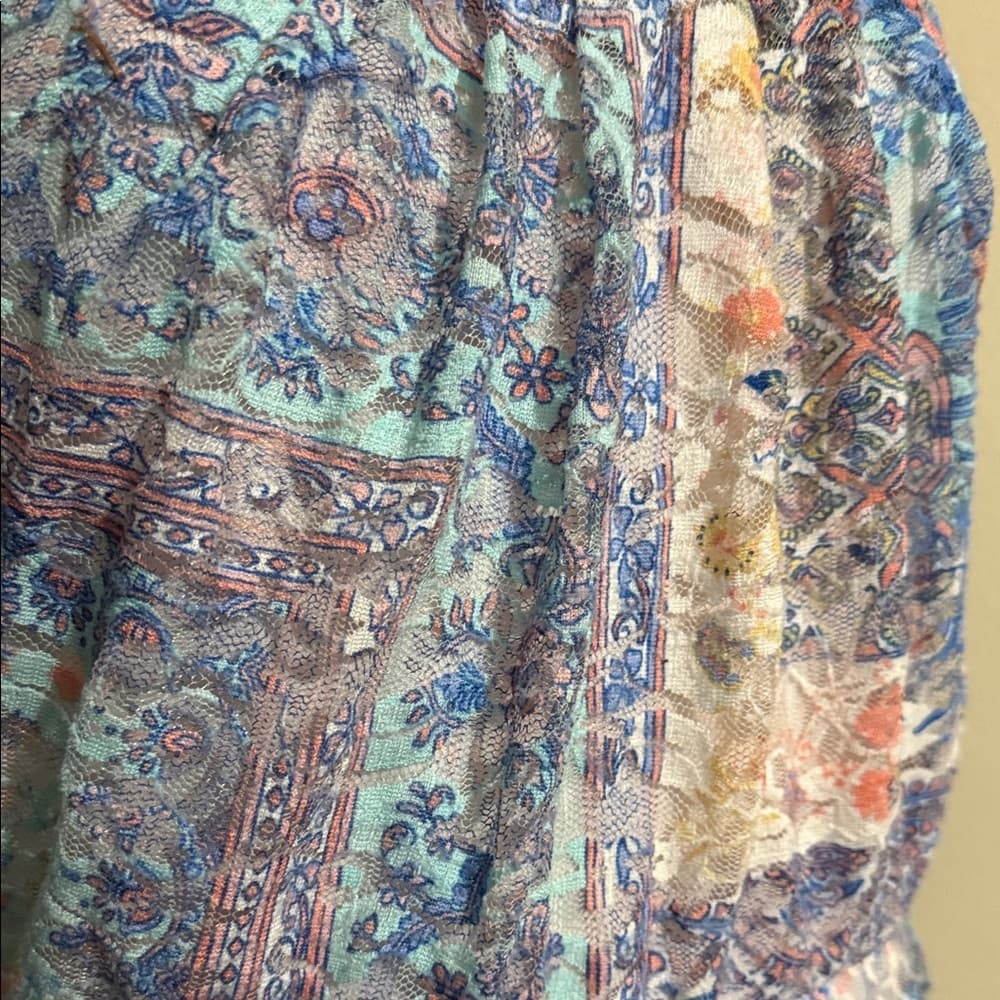 AUW Floral Mini Dress in Blue and Pink