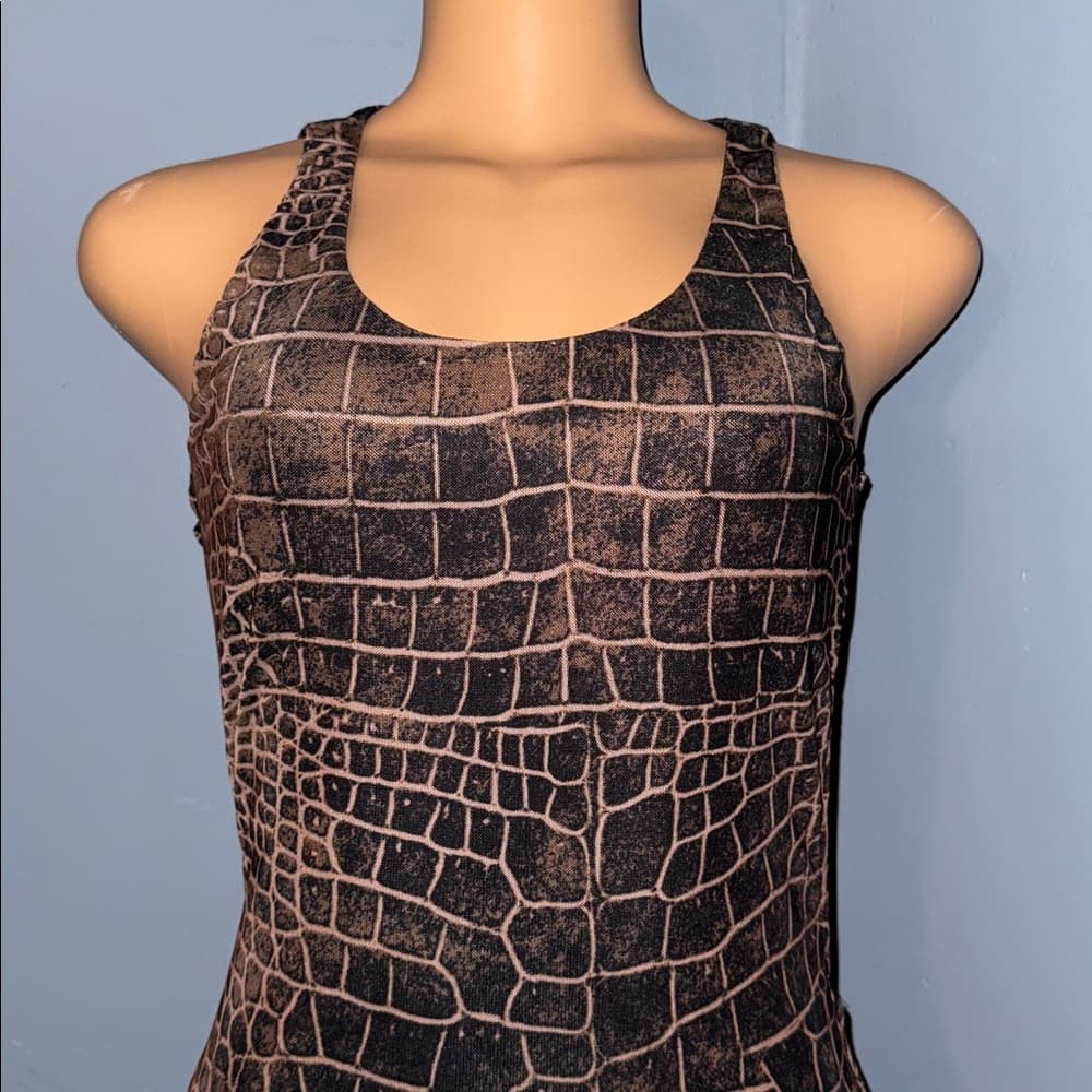 Fashion Nova Croc Print Dress - Size Large