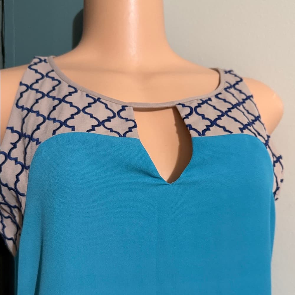 THML Teal Mini Dress with Geometric Straps