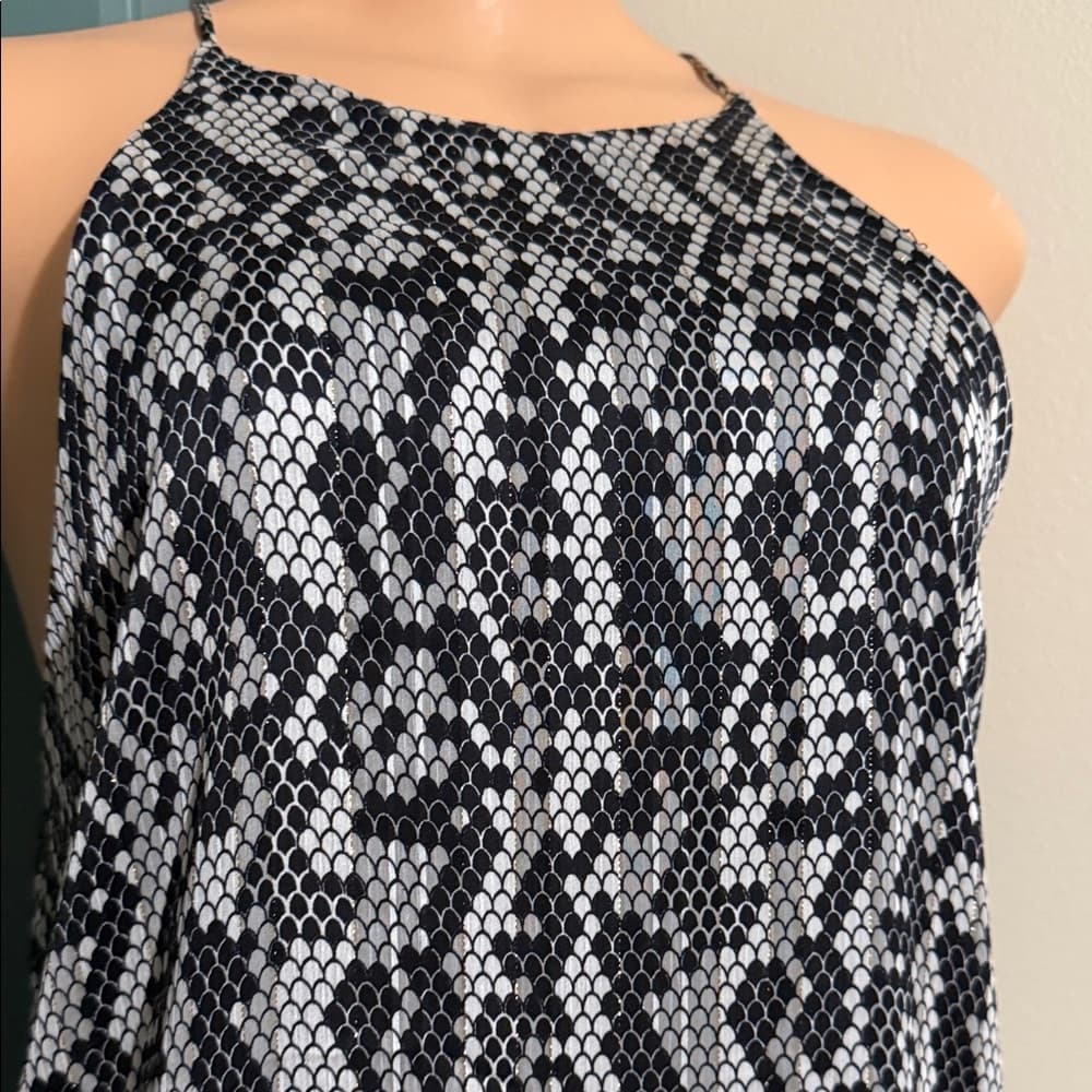 Monochrome Halter Mini Dress