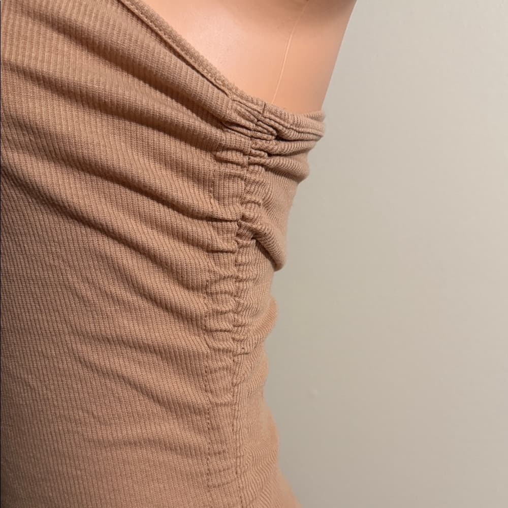SHEIN Tan One-Shoulder Dress