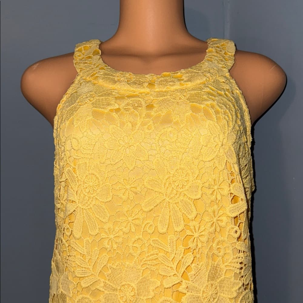 Bright Yellow Jessica Howard Lace Dress - Size 10