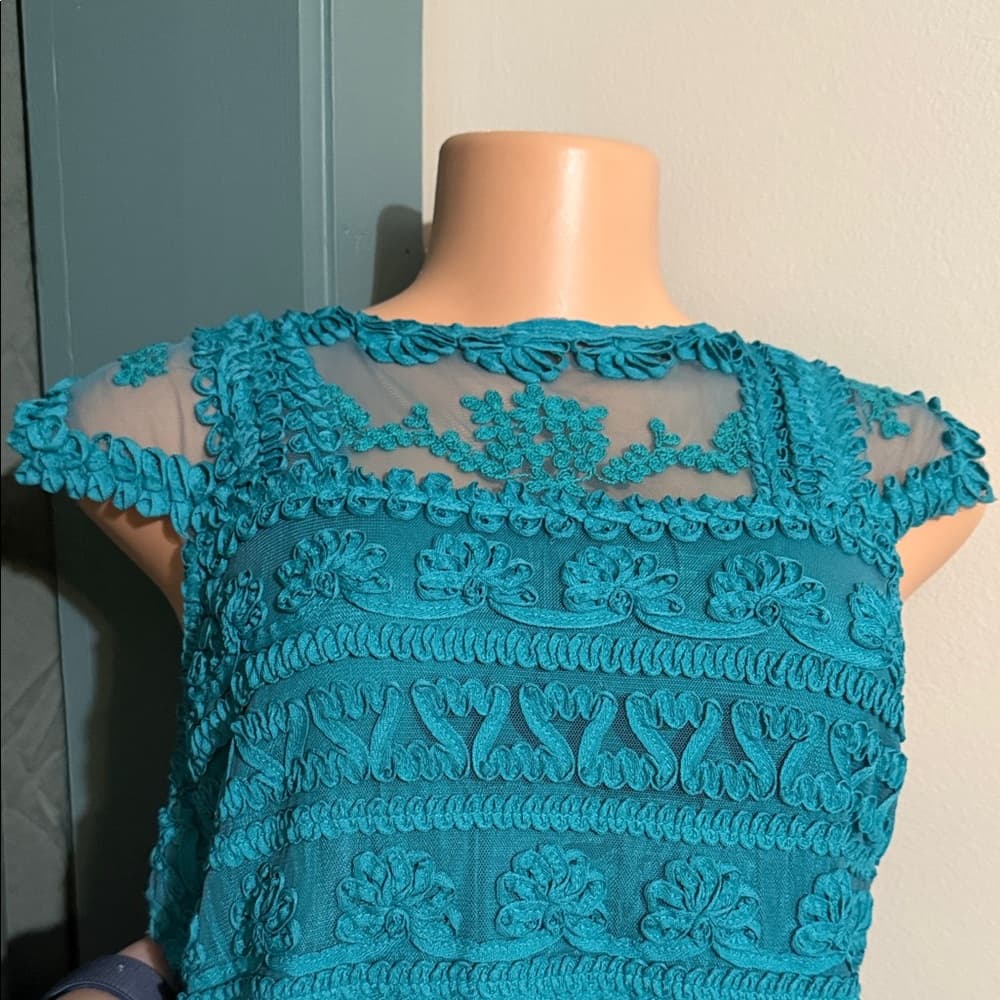 Yoana Baraschi Turquoise Lace Dress
