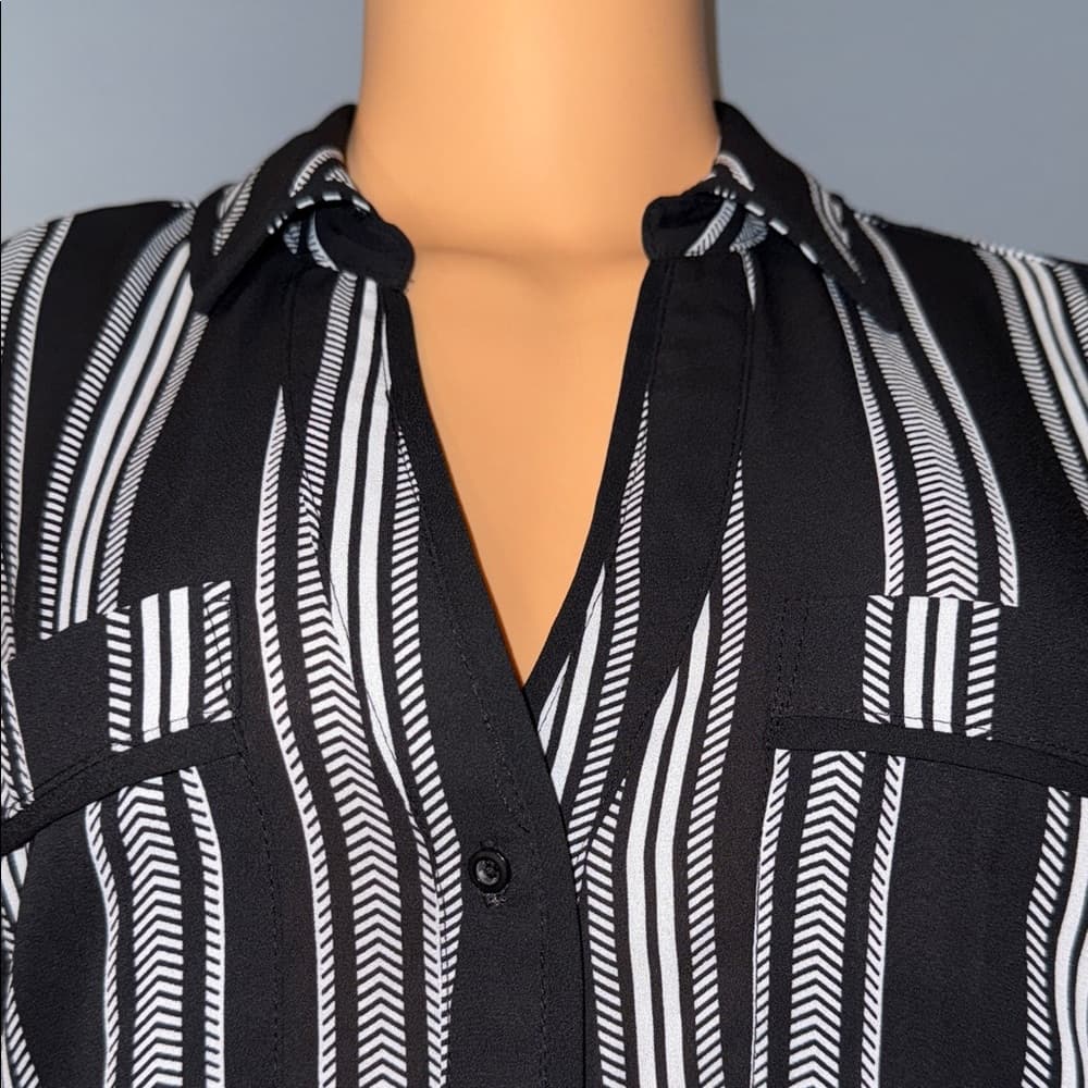 Candie’s Black and White Striped Women's Top