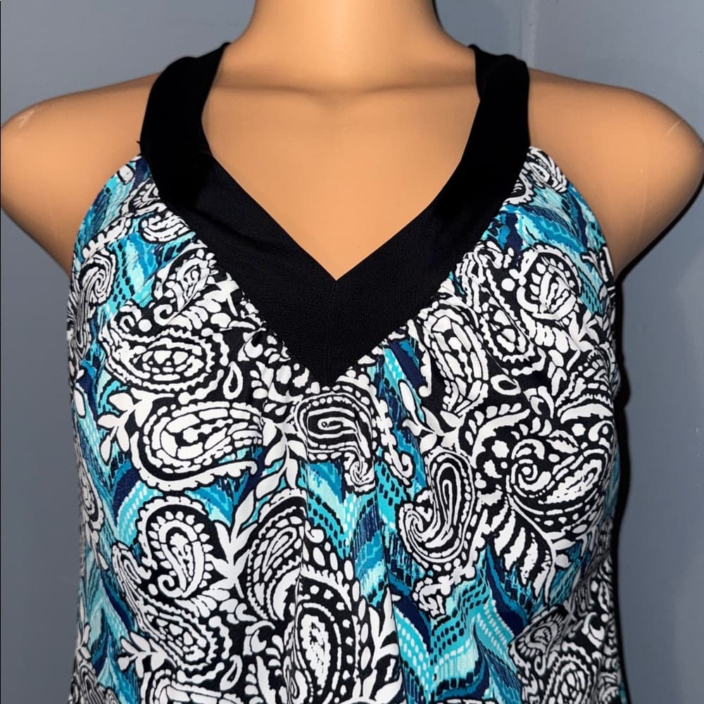 Patterned Swimwear Tank Top - Size 12