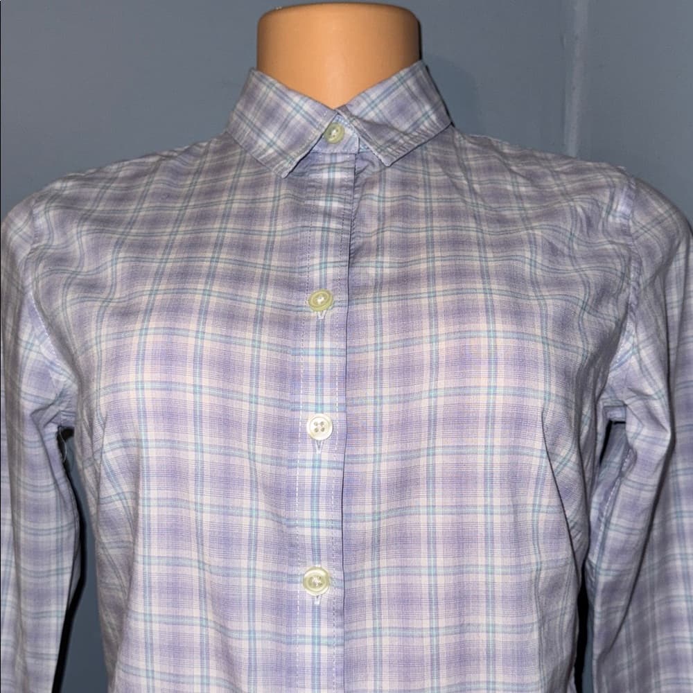 Banana Republic Petite Plaid Button-Down Shirt - Size 0P