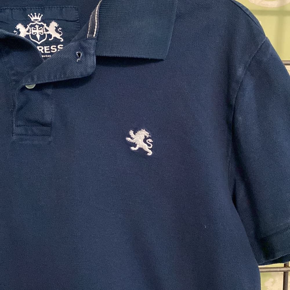 Express navy blue polo shirt
