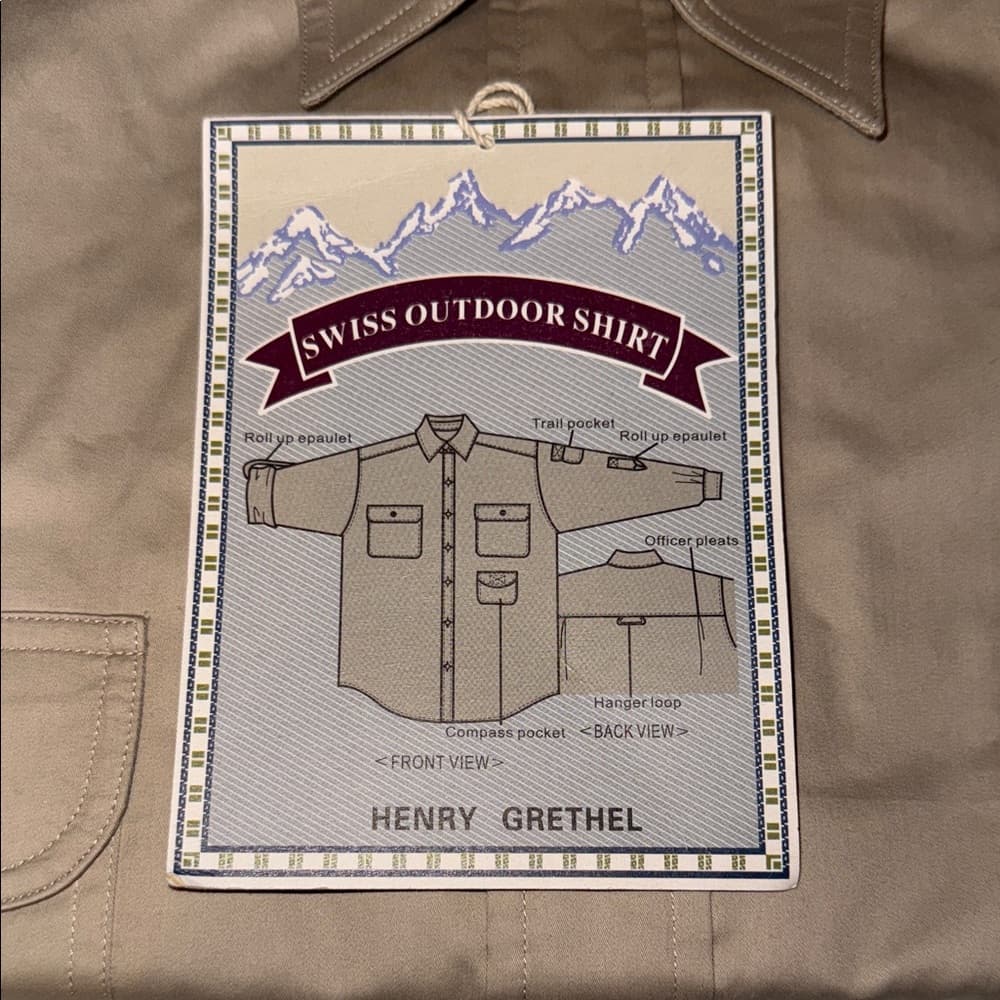 Henry Grethel Men's Beige Casual Button Down Shirt