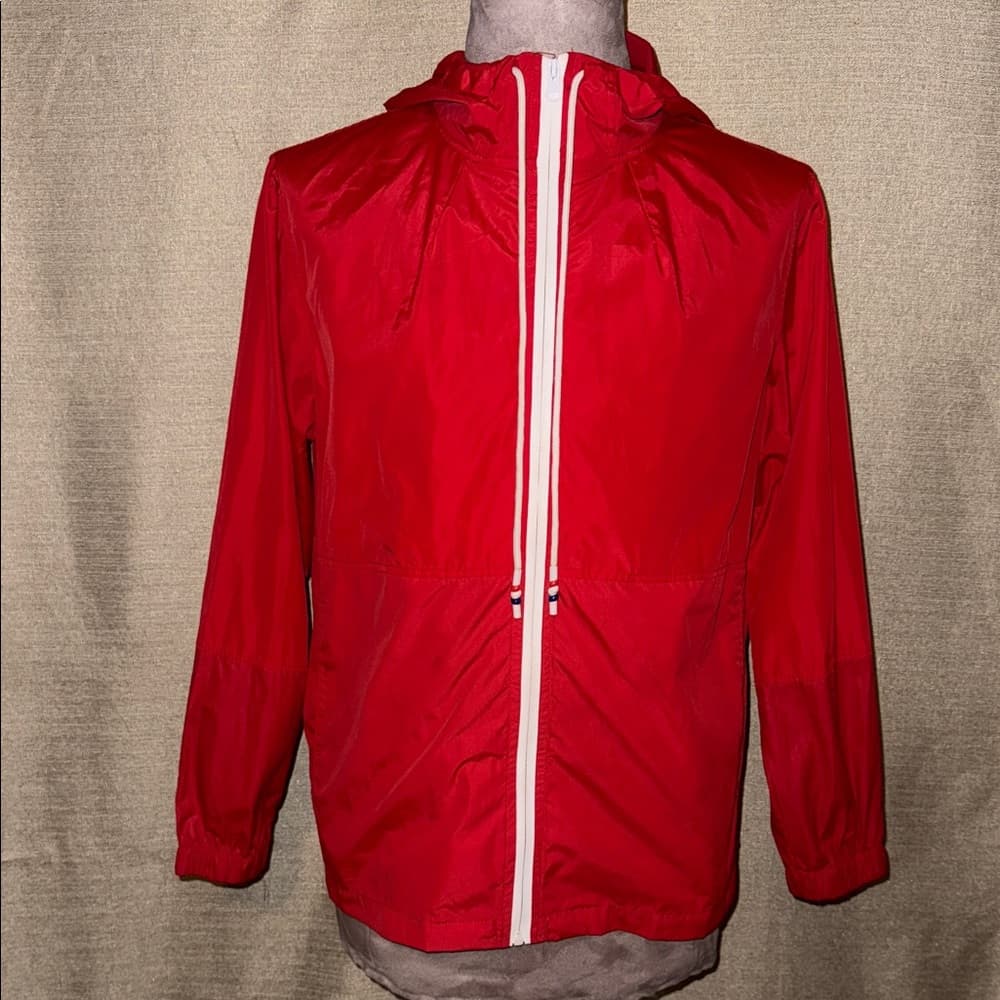 Vibrant Red Windbreaker for Men