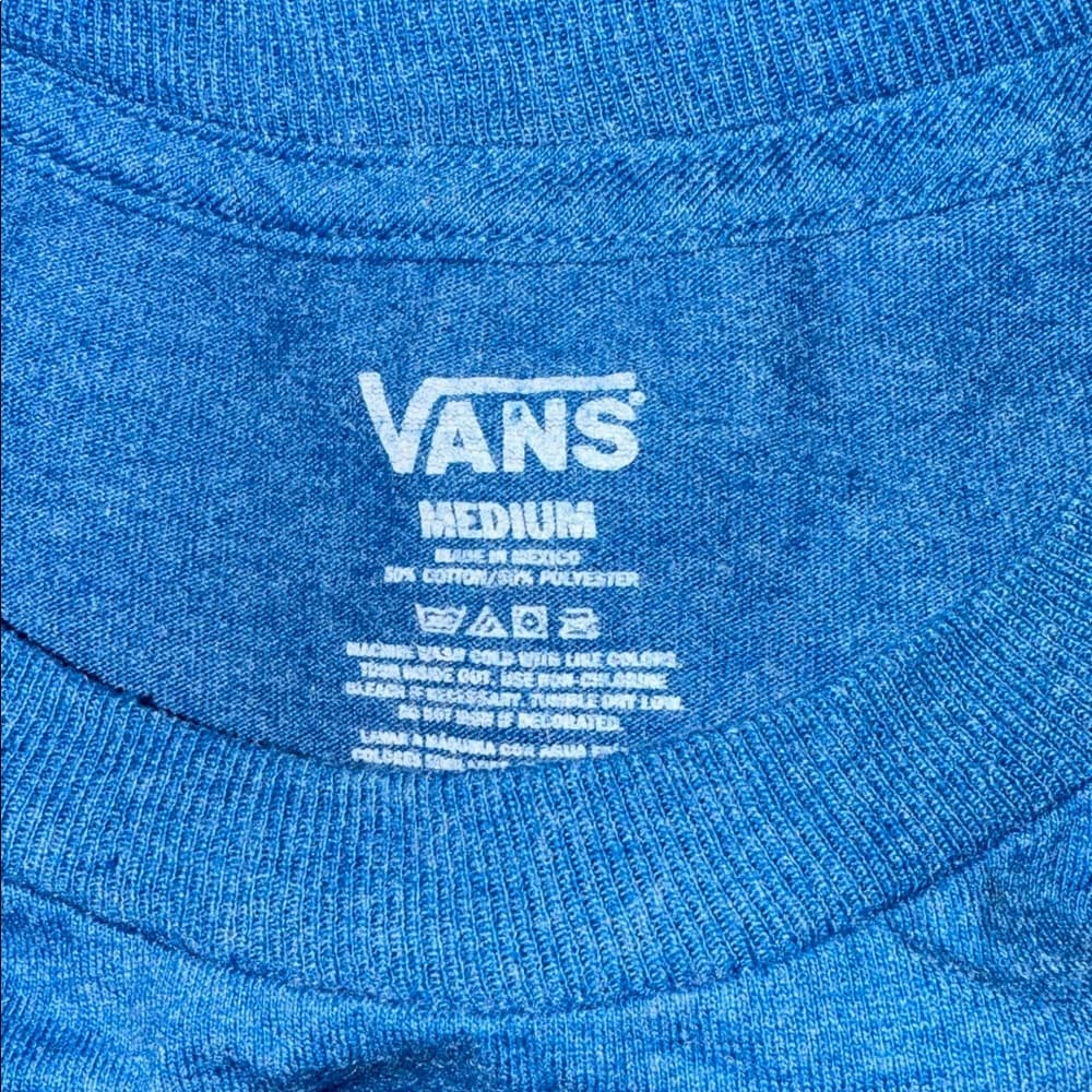 Vans Classic Blue Tee with White Logo