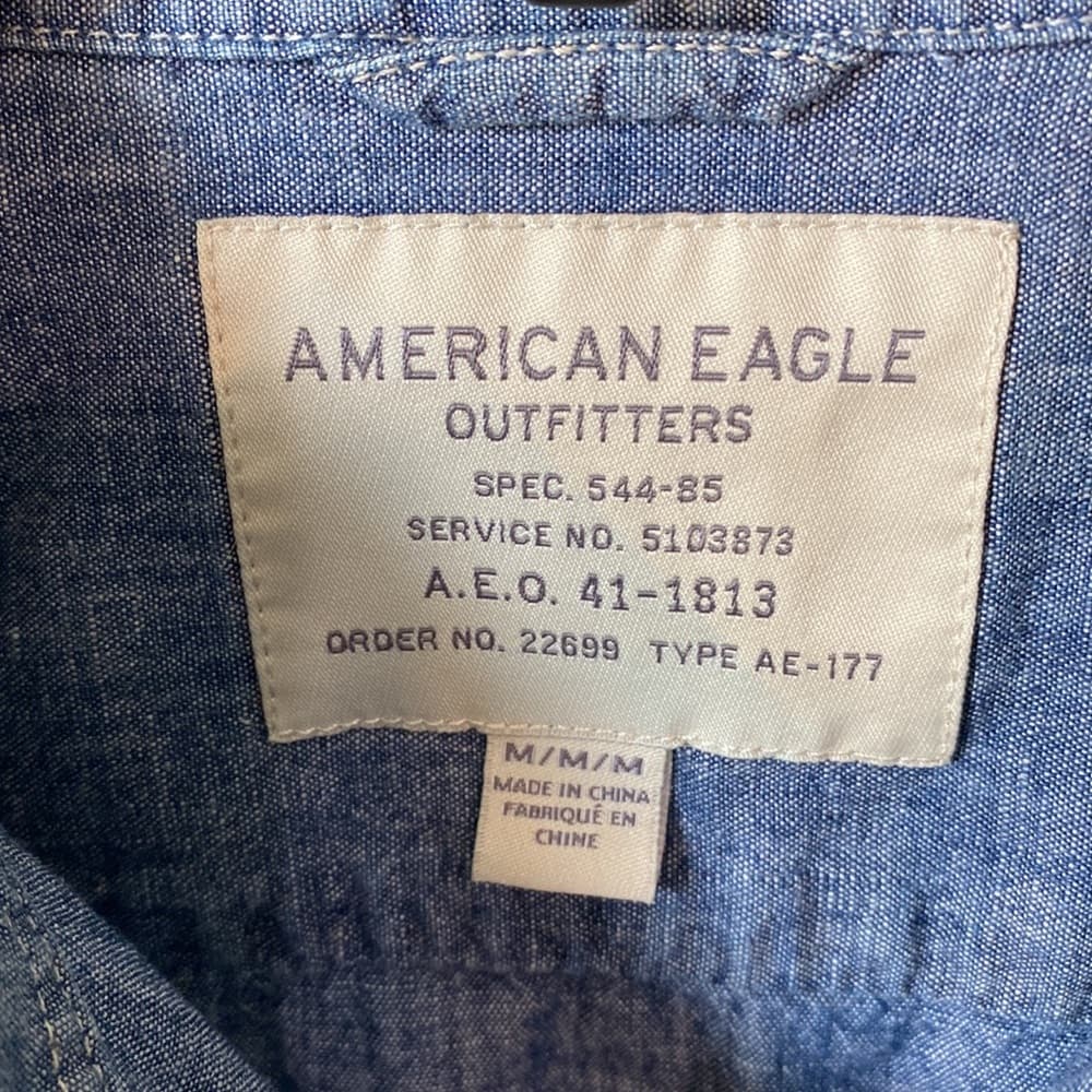 American Eagle long sleeve jean button down shirt*