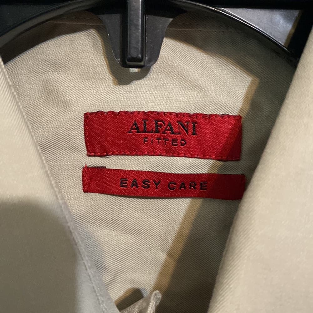 Men’s khaki button down shirt