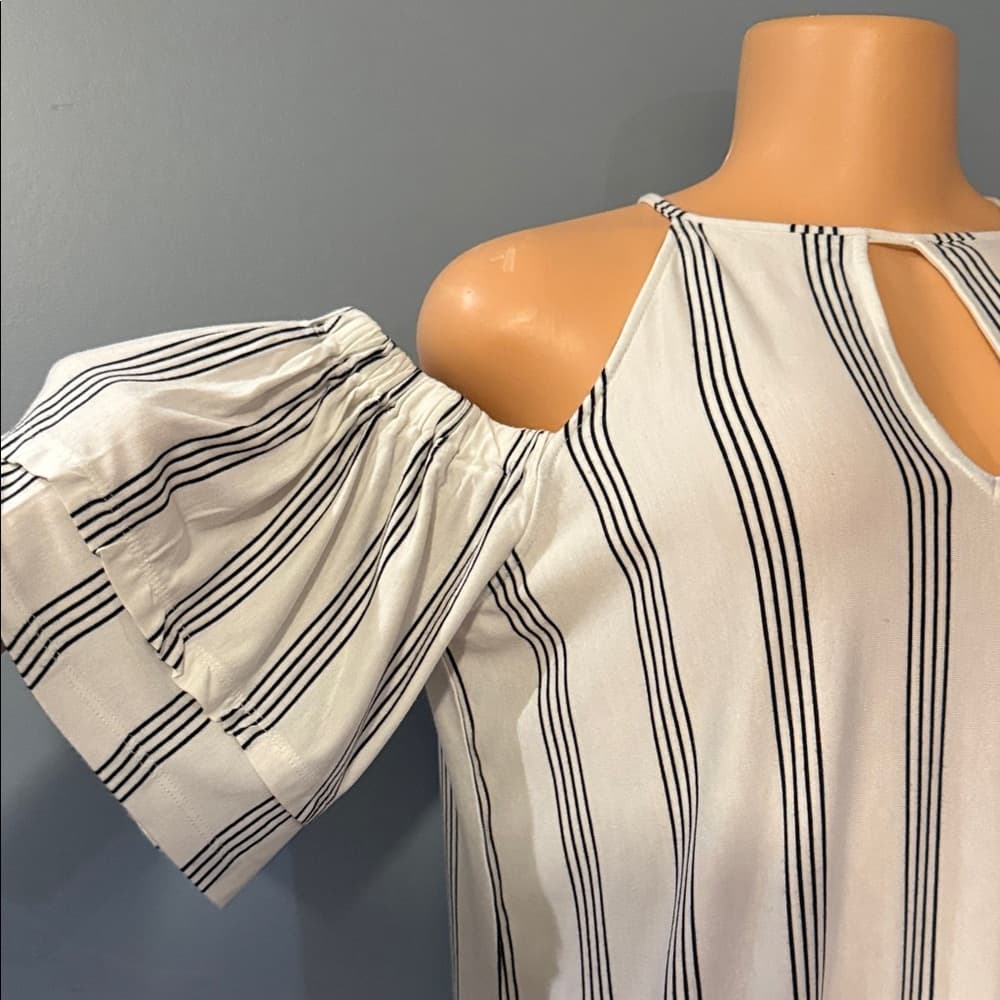 Hollister Black and White Striped Blouse