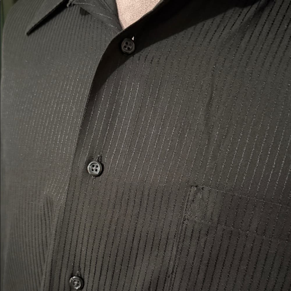 Van Heusen Black Pinstripe Dress Shirt