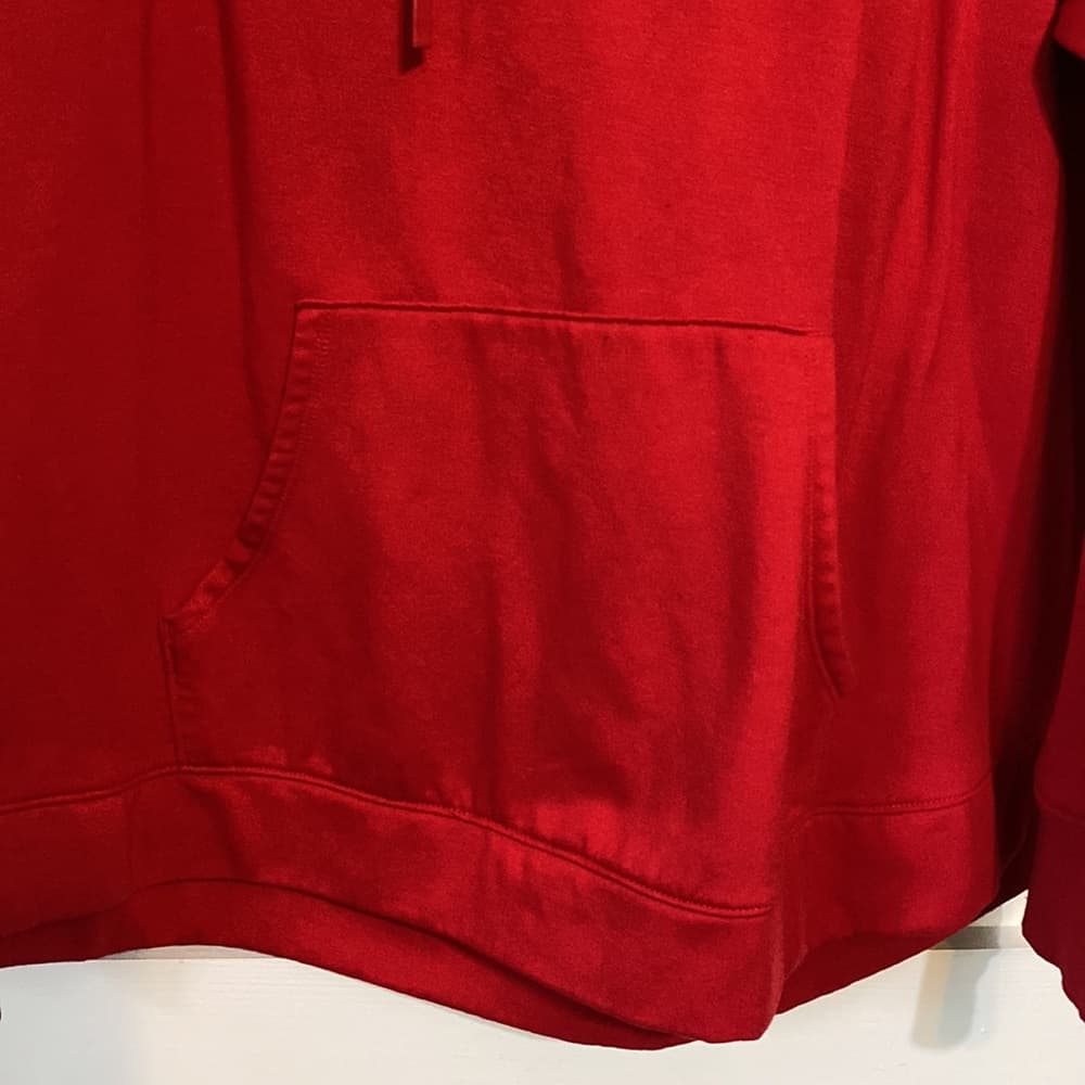 Red athletic hoodie