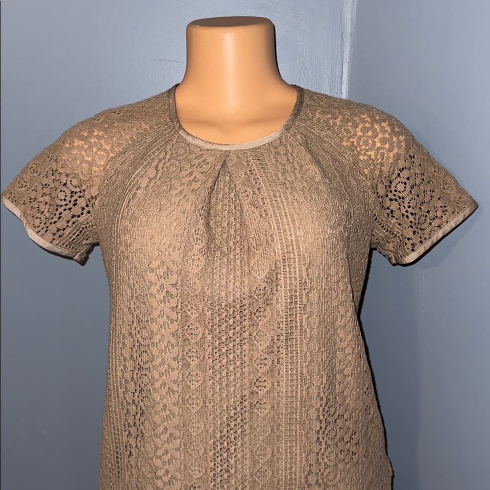 Brown lace shirt with liner