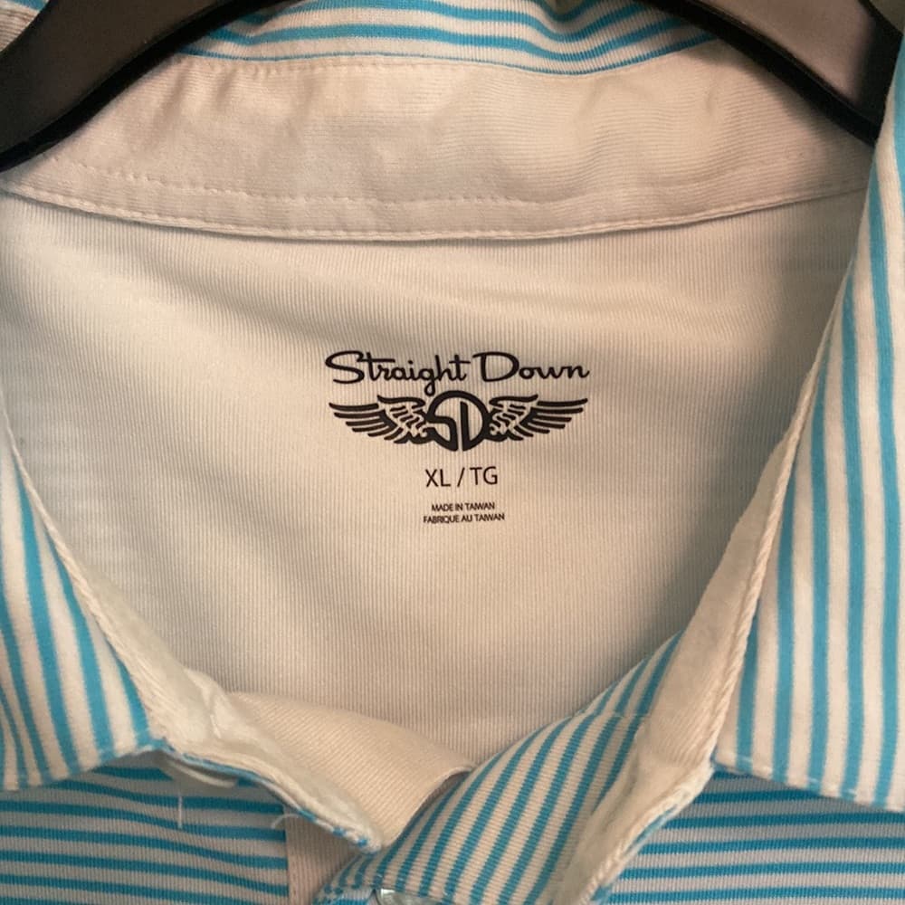 Straight Down striped polo shirt