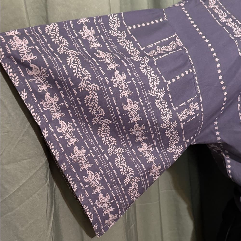 Japna Navy Patterned Wrap Blouse