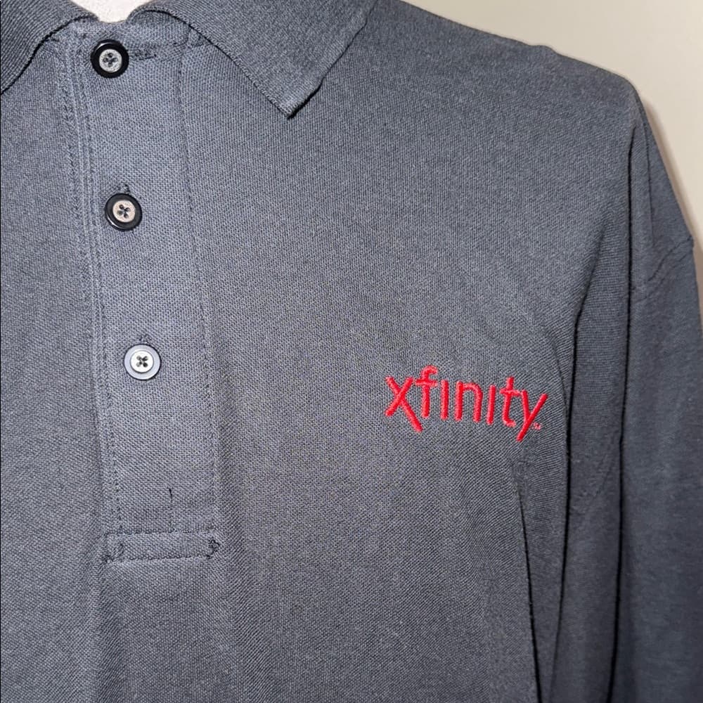 Port Authority Black Polo with Red Xfinity Logo
