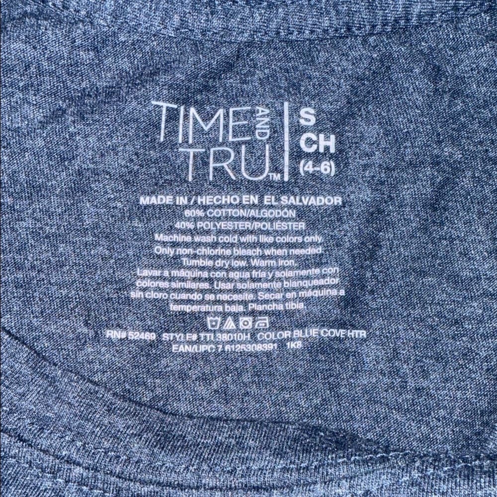 Time and Tru Women's Long Sleeve Top - Dark Blue