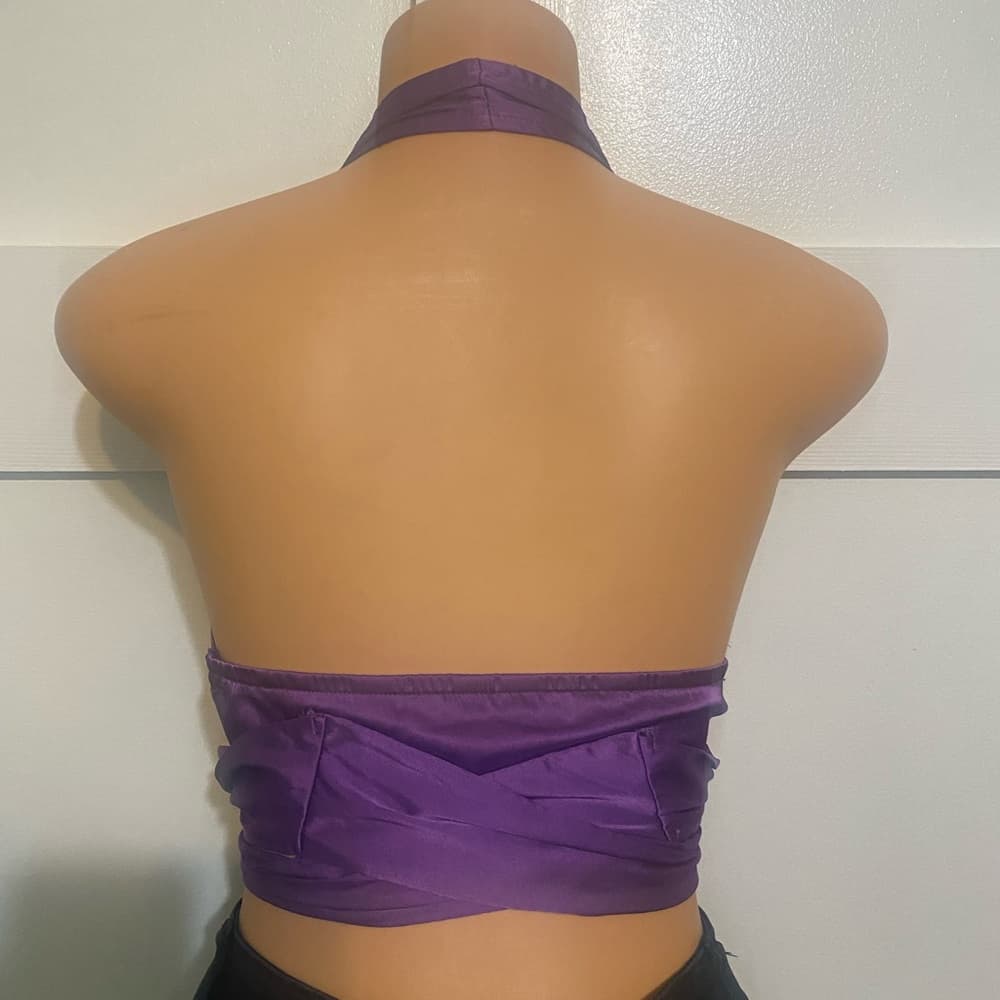 Shein Silk Purple Wrap Crop