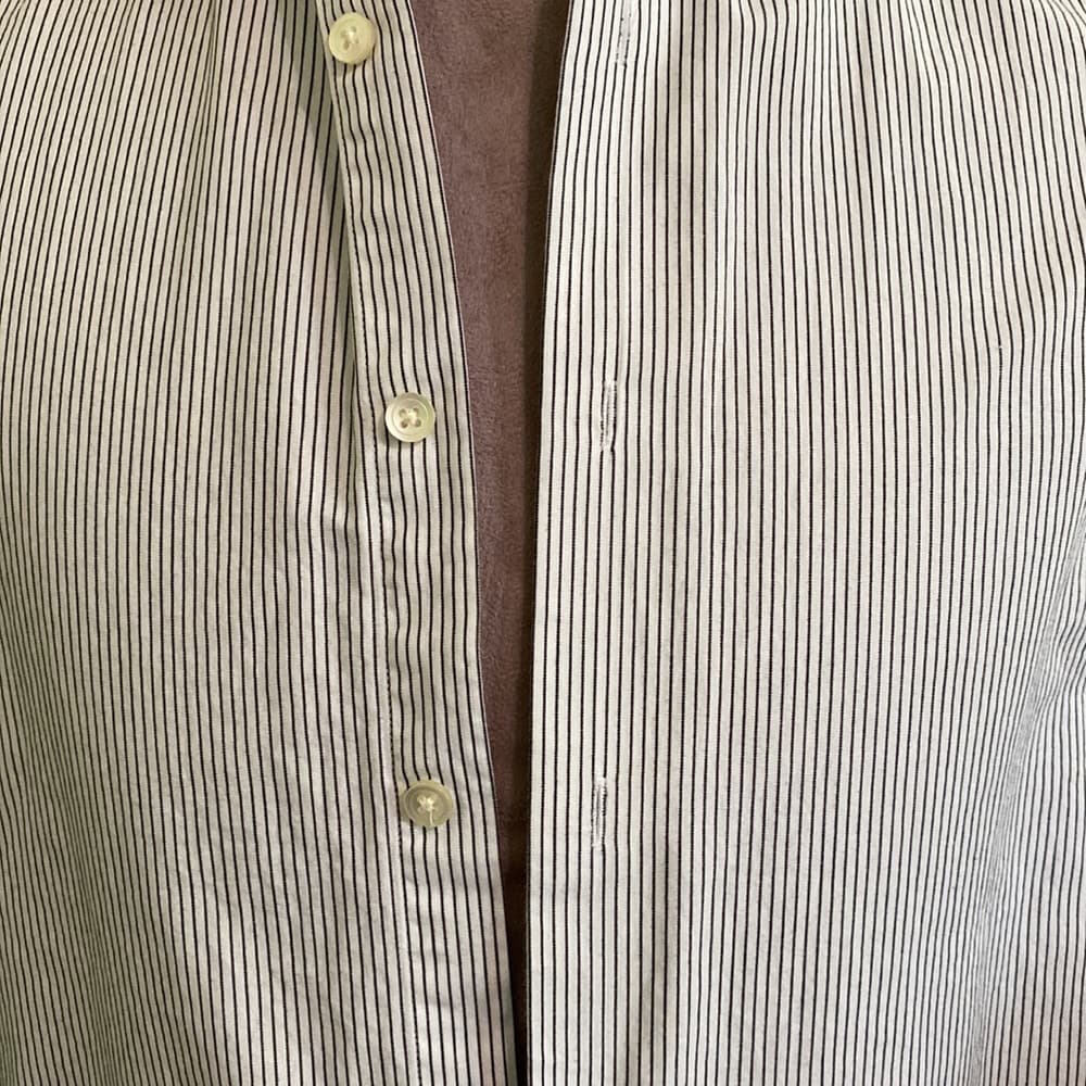 Black and white striped button down shirt