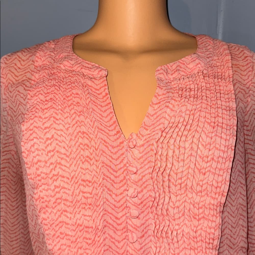 Chic A New Approach Petite Small Blouse - Coral Perfection