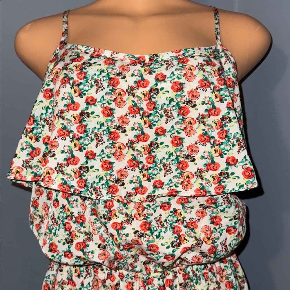Floral Papaya Romper - Size Medium