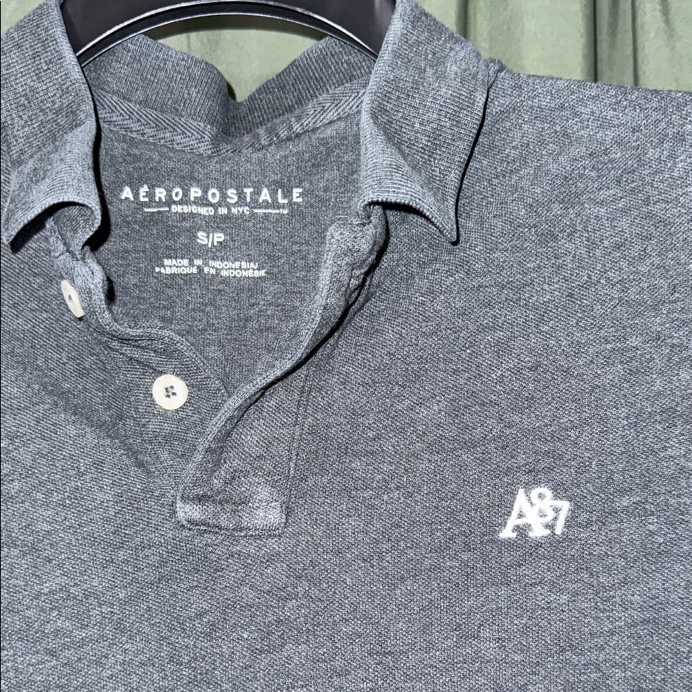 Aeropostale Men's Charcoal Polo Shirt