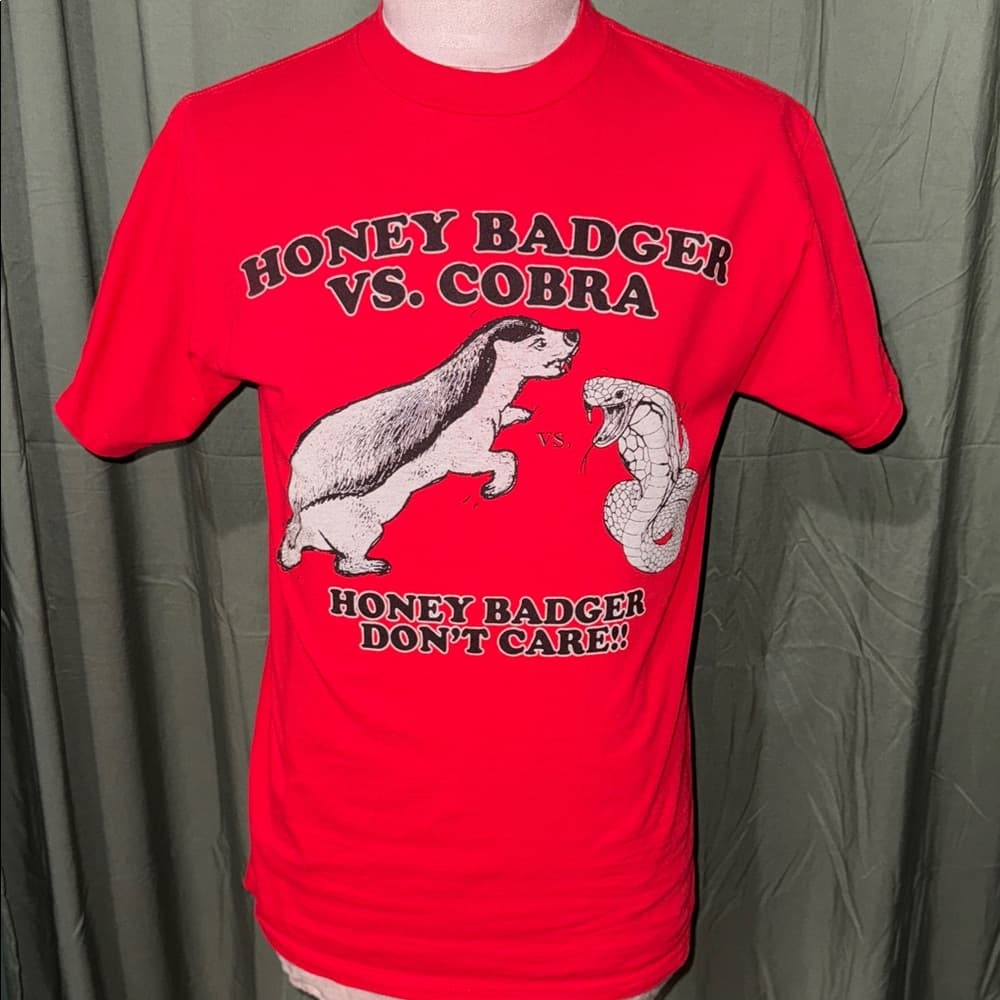 Red Honey Badger vs. Cobra Graphic T-Shirt