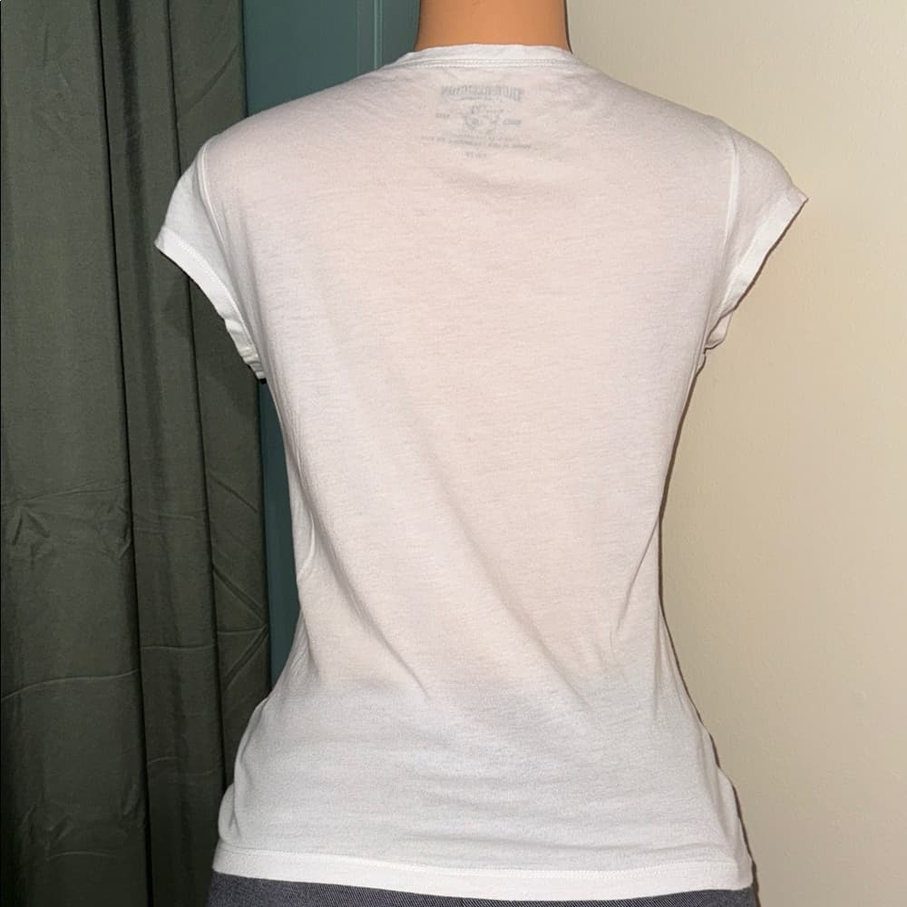 True Religion White Skull Graphic Tee