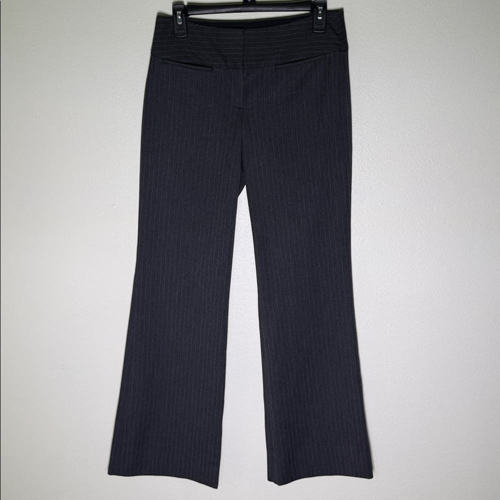 Gray pinstriped dress pants