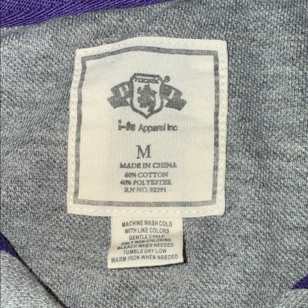 Classic Purple and Gray Striped Long Sleeve Shirt