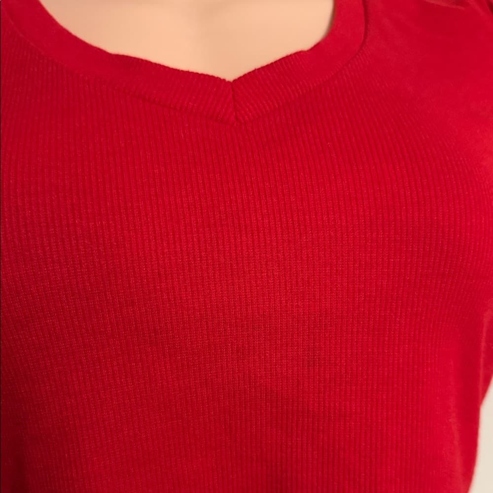 SHEIN Bold Red V-Neck Crop Top