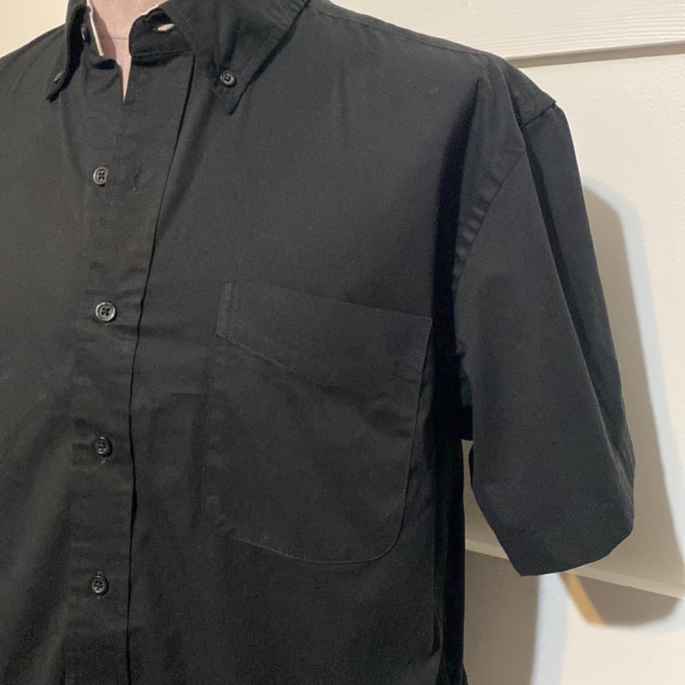 Black short sleeve button down
