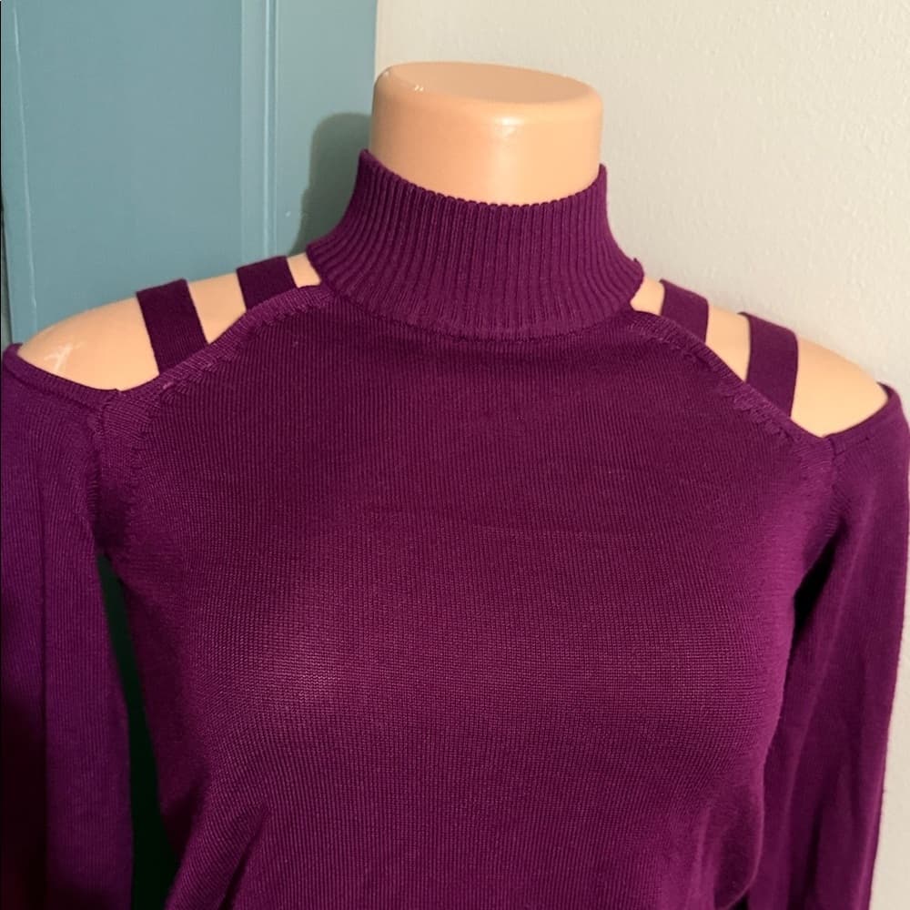 Crave Fame Off-the-Shoulder Purple Sweater