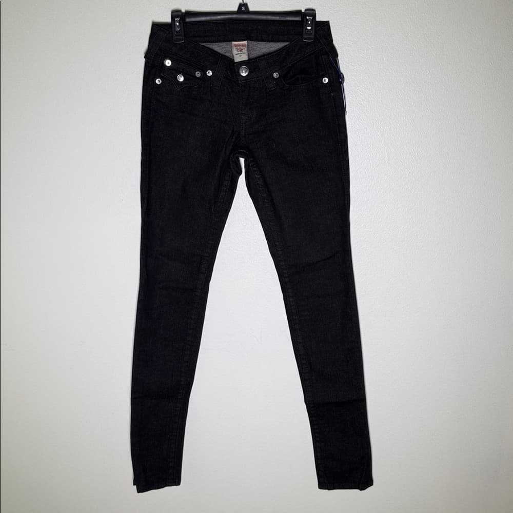 True Religion Black Rhinestone Skinny Jeans – Size 27