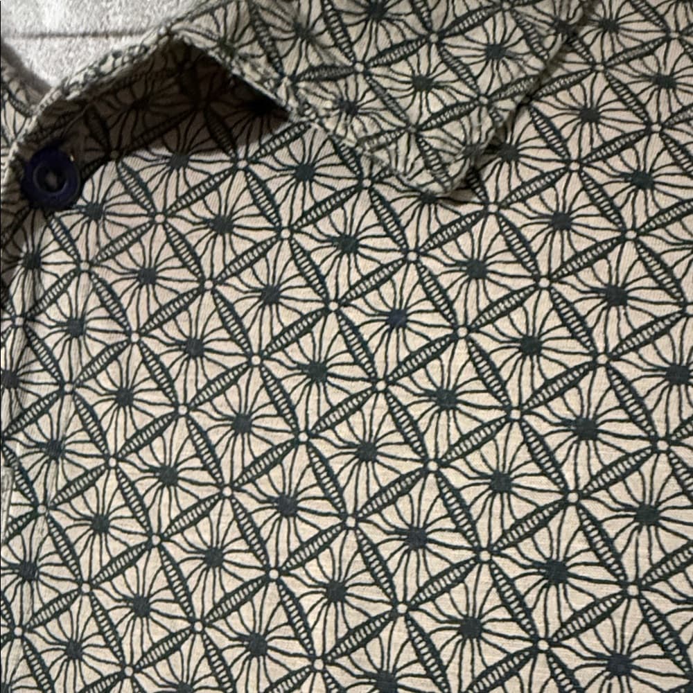 Armani Exchange Men's Polo Shirt - Brown Geometric Pattern
