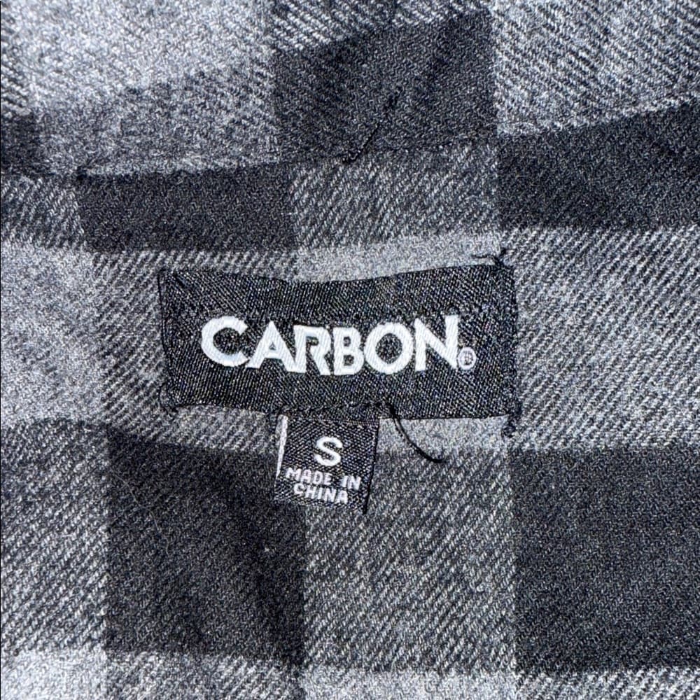Carbon Men's Black and Gray Plaid Shirt Jacket