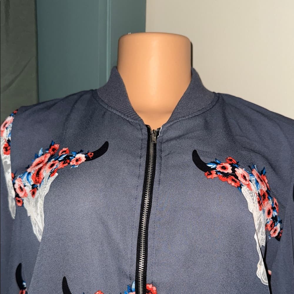 Altar’d State Floral Print Zipper Jacket - Size small
