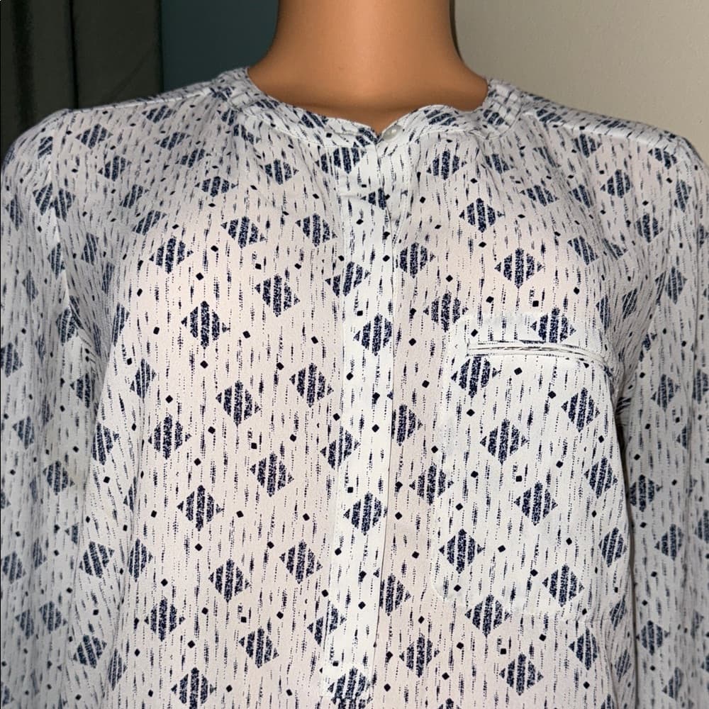Women's Blue Patterned Top
