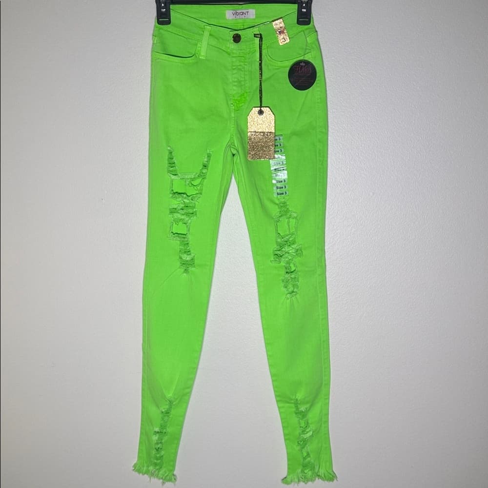 M. I. U. Vibrant- neon green skinny jeans
