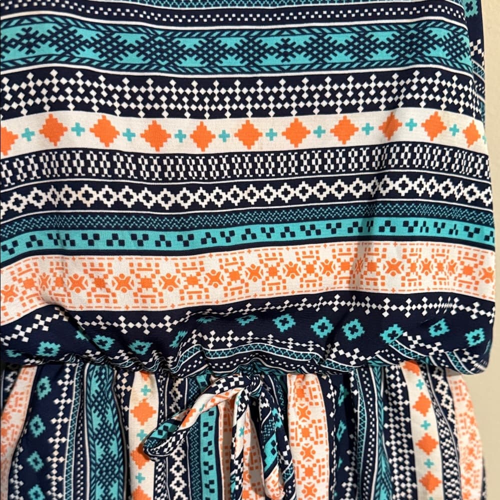 Tribal Print Sleeveless Romper