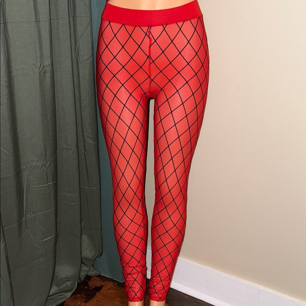 TRUE ROCK Red Mesh Leggings Set