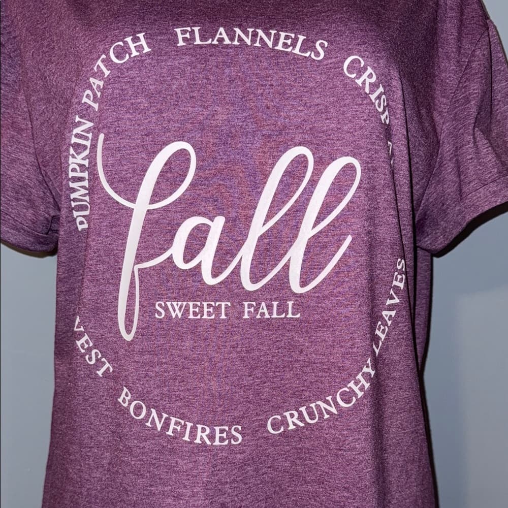 Purple Graphic Tee - Fall Sweet Fall - Size Large