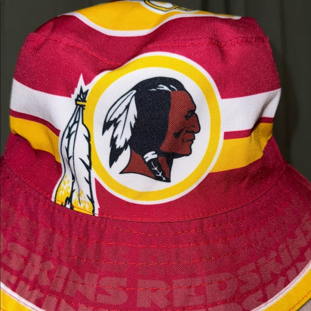 Red and Yellow Redskins Bucket Hat with Logo